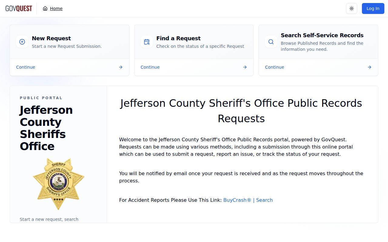 Jefferson County arrest history GovQuest records portal