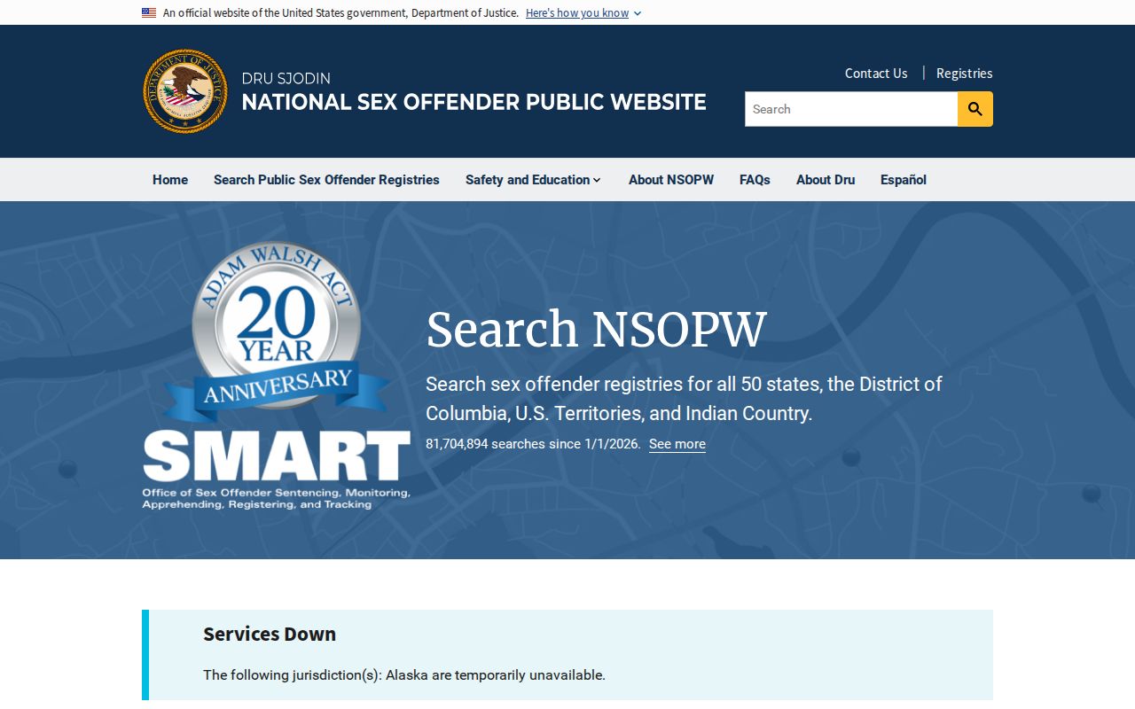 National registry search supplement for Jefferson County sex offender checks